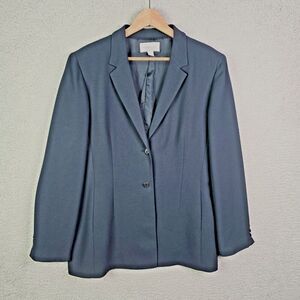 Vintage Casual Corner Navy Longline Blazer Size 16 Classic Workwear Minimalist